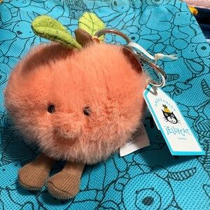Jellycat Peach bag charm